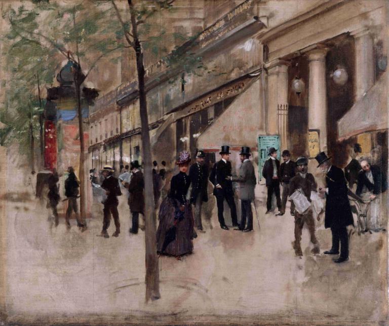 Le boulevard Montmartre, devant le théâtre des Variétés, l'après-midi,Boulevard Montmartre