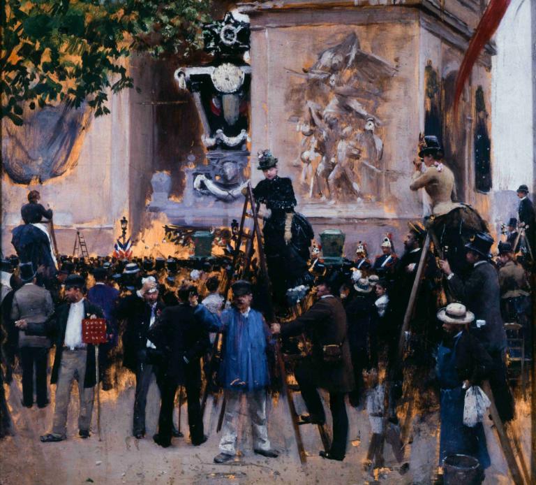 Les funérailles de Victor Hugo, place de l'Étoile (1er juin 1885),Jean Béraud,Oil Painting,Oil Painting