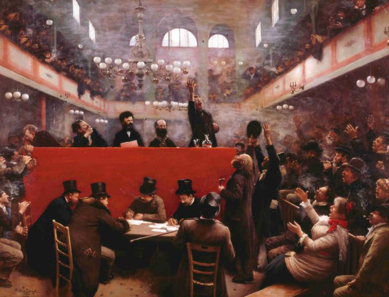 Salle Graffard ,Graffard-Saal,Jean Béraud,Ölgemälde,Ölgemälde, 6+Jungen, mehrere Jungen, Hut, mehrere Mädchen