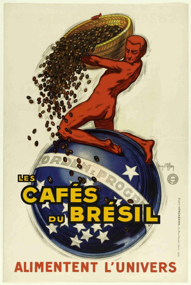 Les Cafes  Du Bresil Alimentent L'univers,Kopi Brasil memberi kekuatan pada alam semesta,Jean d'Ylen