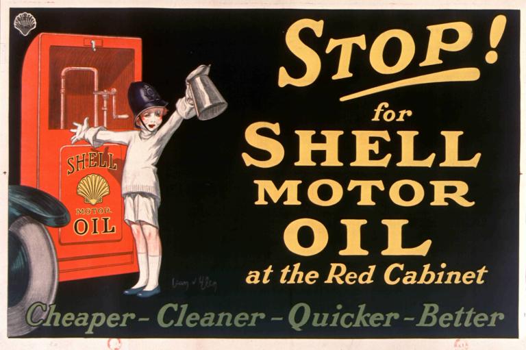 Stop! for Shell motor oil at the Red Cabinet,Stop ! pour l'huile moteur Shell au Red Cabinet,Jean d'Ylen