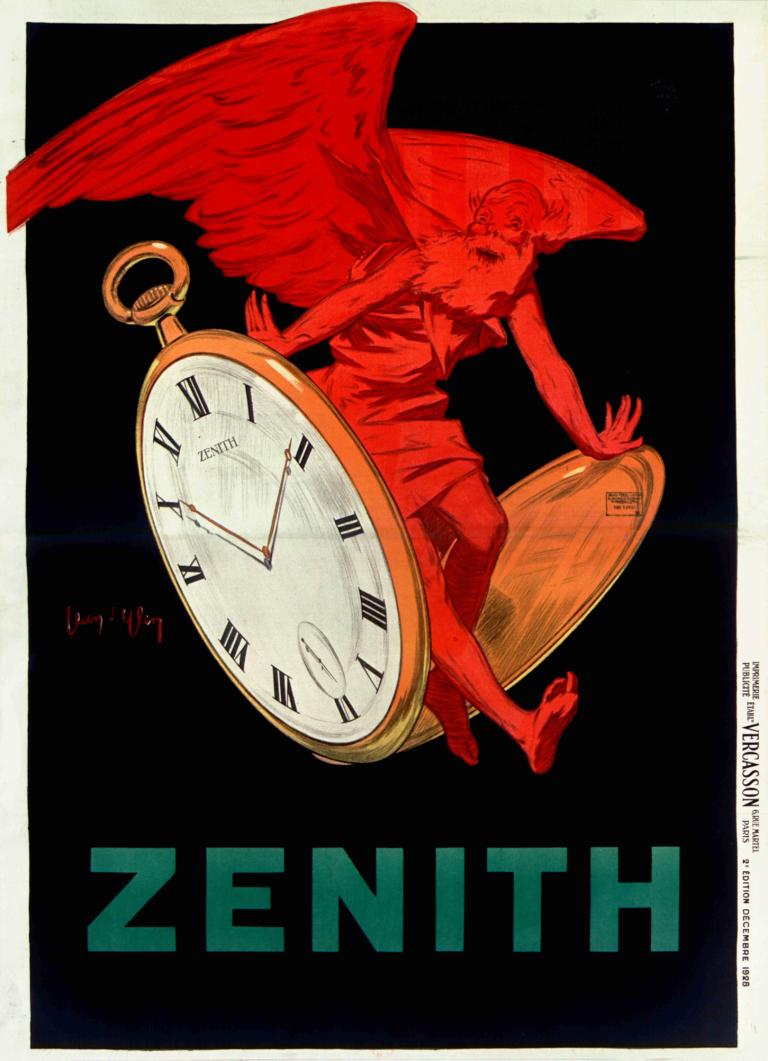 Zenith,Zenit,Jean d'Ylen,Illustration,Illustration, solo, vingar, Kolla på, befjädrade vingar, klocka, parodi