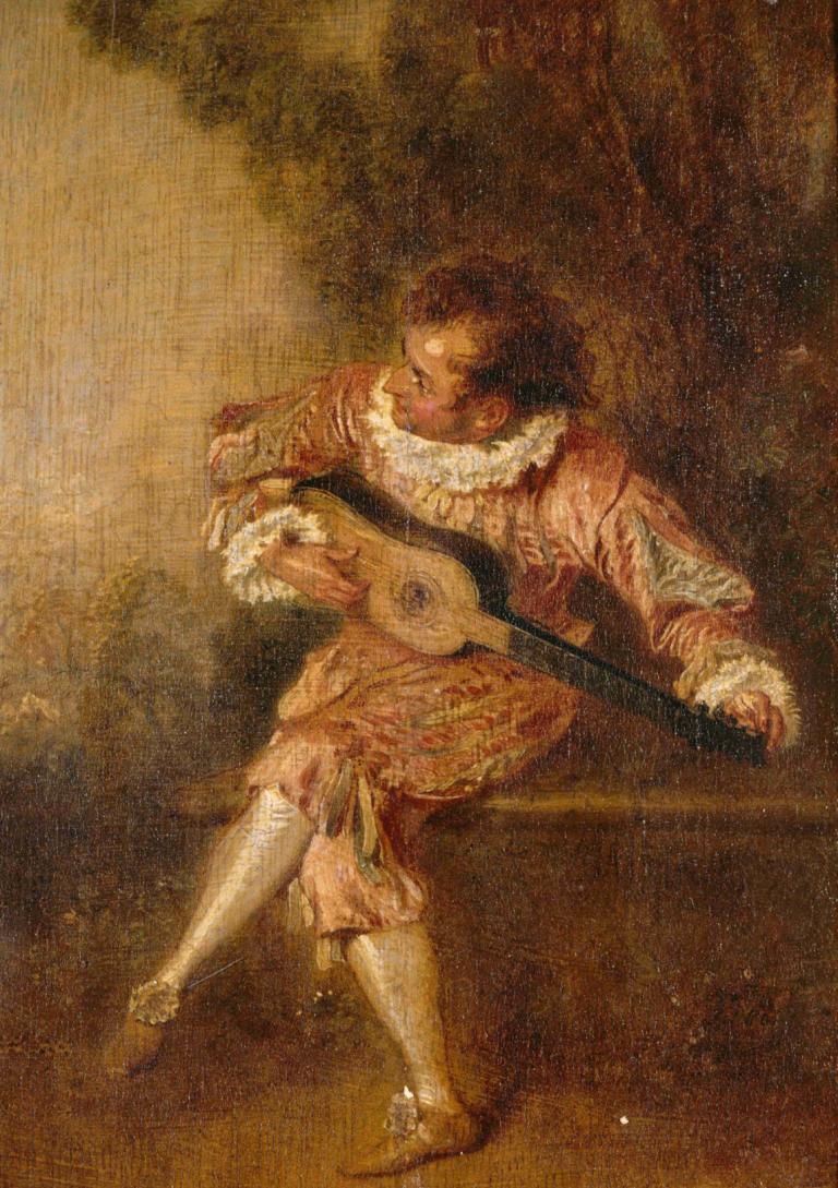 Le donneur de sérénades [Mezetin],Serenadegiveren [Mezetin],Jean-Antoine Watteau,Oliemaleri,Oliemaleri, solo