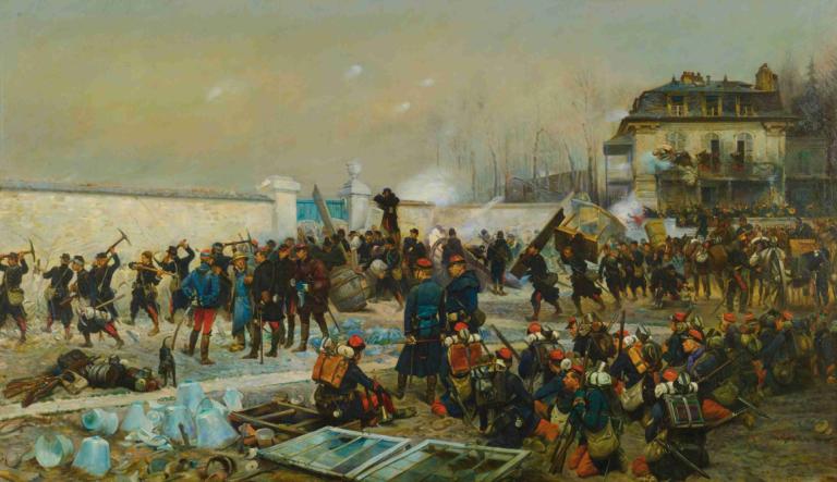 Champigny Décembre 1870,Champigny Desember 1870,Jean-Baptiste Édouard Detaille,Lukisan cat minyak