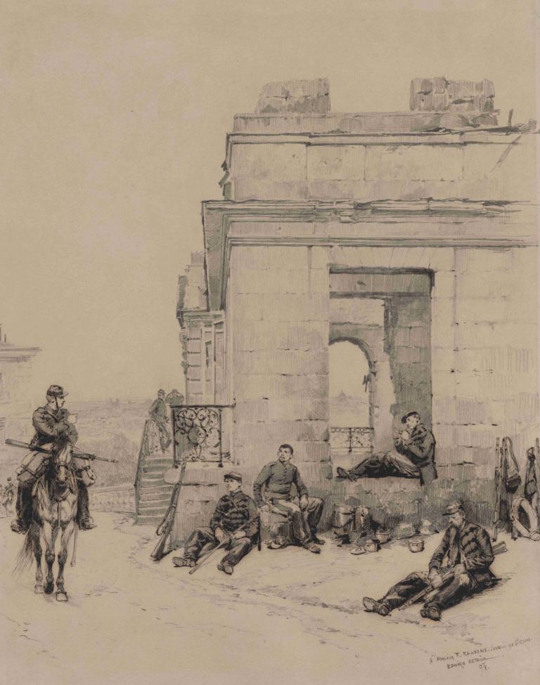 Soldiers Resting (recto),Ruhender Soldat (Vorderseite),Jean-Baptiste Édouard Detaille,Skizze,Skizze