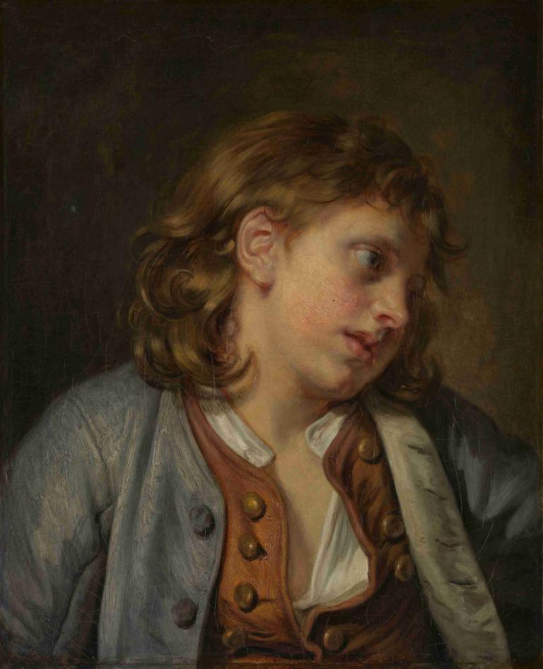 Head of a Young Boy,Genç Bir Çocuğun Başı,Jean-Baptiste Greuze,Yağlı boya,Yağlı boya, solo, 1kız, çiller