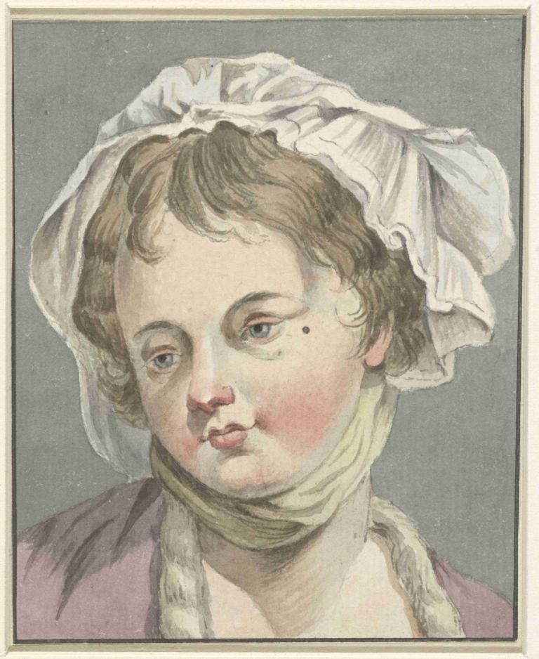 Head of a girl,Hodet til en jente,Jean-Baptiste Greuze,Oljemaleri,Oljemaleri, solo, muldvarp, portrett