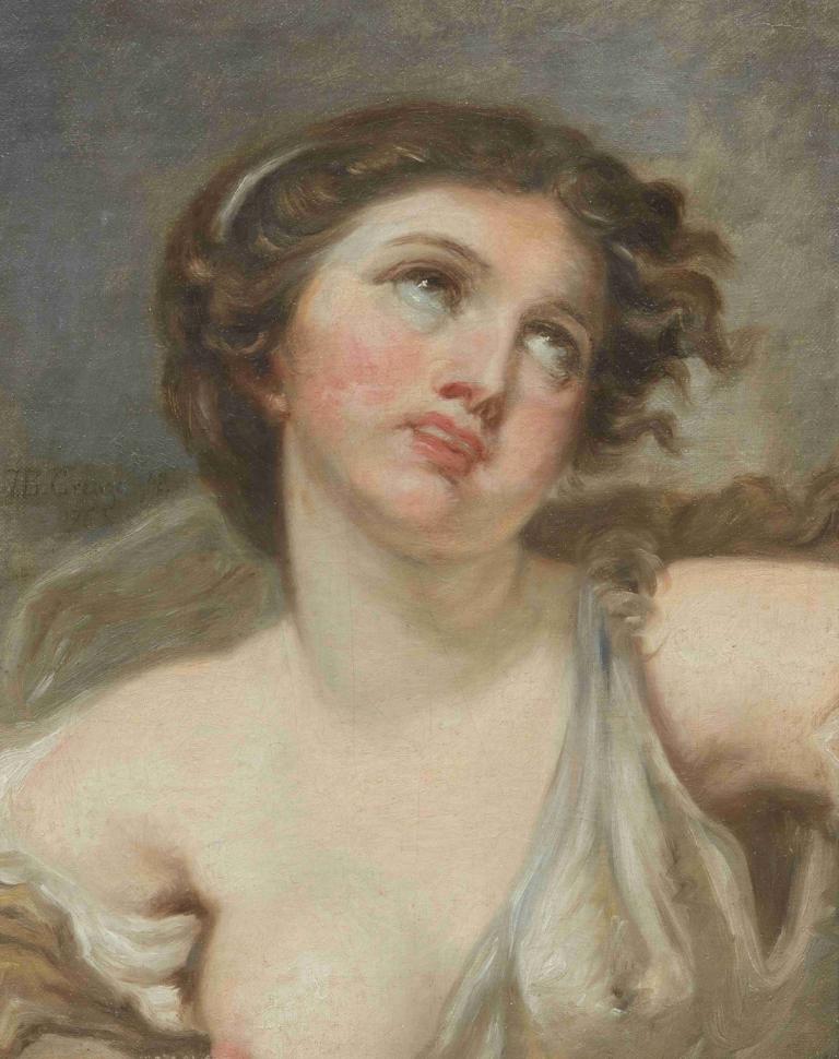 Innocence,Onschuld,Jean-Baptiste Greuze,Olieverf,Olieverf, 1meisje, solo, borsten, opzoeken, realistisch