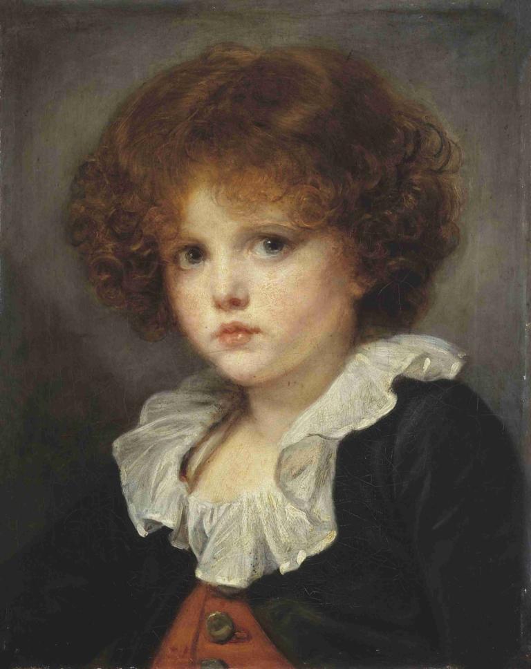 Petit Garçon au gilet rouge,Anak Laki-laki Kecil dengan Rompi Merah,Jean-Baptiste Greuze,Lukisan cat minyak