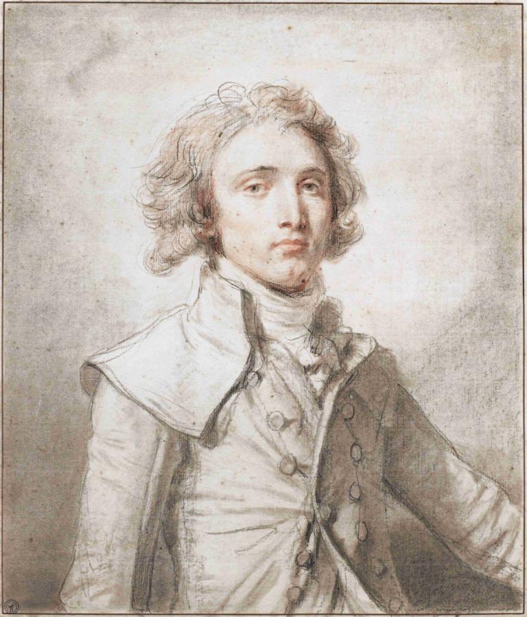 Portrait Of A Young Gentleman,Potret Seorang Pria Muda,Jean-Baptiste Greuze,Sketsa Warna,Sketsa Warna, solo