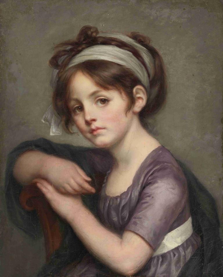 Portrait Of A Young Girl,Potret Seorang Gadis Muda,Jean-Baptiste Greuze,Lukisan cat minyak,Lukisan cat minyak