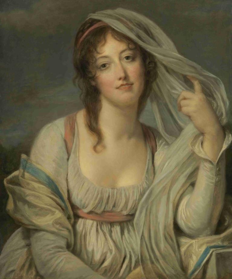 Portrait Of Madame Van Westrenen Of Tremaat,特雷马的范韦斯特雷南夫人肖像,Jean-Baptiste Greuze,让-巴蒂斯特-格吕兹,油画,油画, 1个女孩, 美术模仿