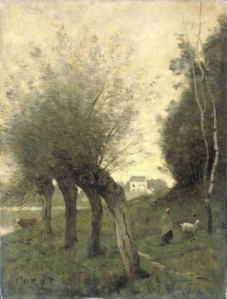 Landscape with Pollard Willows,폴라드 버드나무가 있는 풍경,Jean-Baptiste-Camille Corot,장 밥티스트-카미유 코로,오일 페인팅,오일 페인팅, 나무