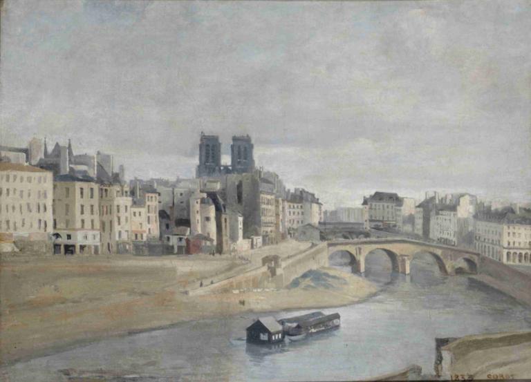 Le Quai des Orfèvres et le Pont Saint Michel,Quai des Orfèvres och Pont Saint Michel