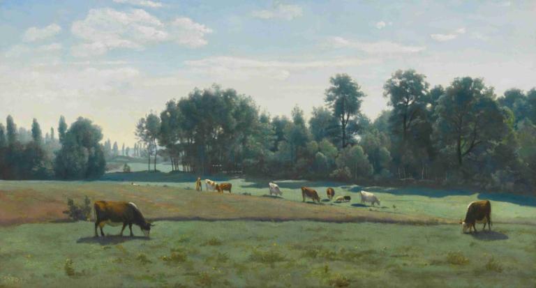 Marcoussis - Les Vaches Au Pâturage,Marcoussis - Mucche al pascolo,Jean-Baptiste-Camille Corot