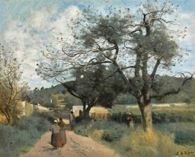 Marcoussis, Route À Travers Les Champs,Marcoussis, Percorso À Travers Les Champs,Jean-Baptiste-Camille Corot