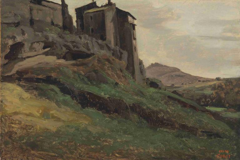 Marino, Grandes Fabriques Au Sommet De Rochers,Marino, Grandi fabbriche di pietra,Jean-Baptiste-Camille Corot