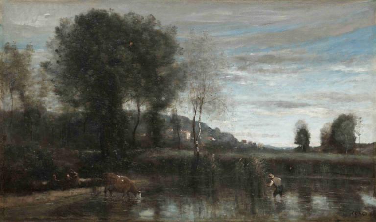 Pond at Ville-d'Avray,Stagno di Ville-d'Avray,Jean-Baptiste-Camille Corot,Pittura ad olio,Pittura ad olio