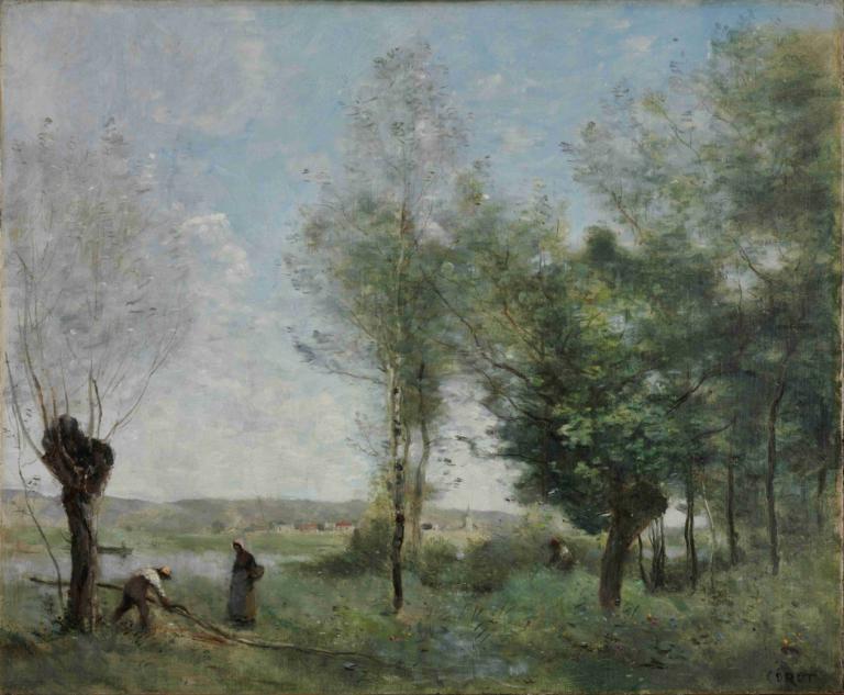 Souvenir of Coubron,Souvenir van Coubron,Jean-Baptiste-Camille Corot,Olieverf,Olieverf, boom, buitenshuis