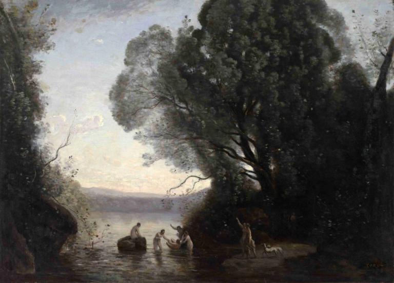 The Bath of Diana,"Nhà tắm Diana.",Jean-Baptiste-Camille Corot,- Jean-Batist-Carmir-Kero.,Tranh sơn dầu