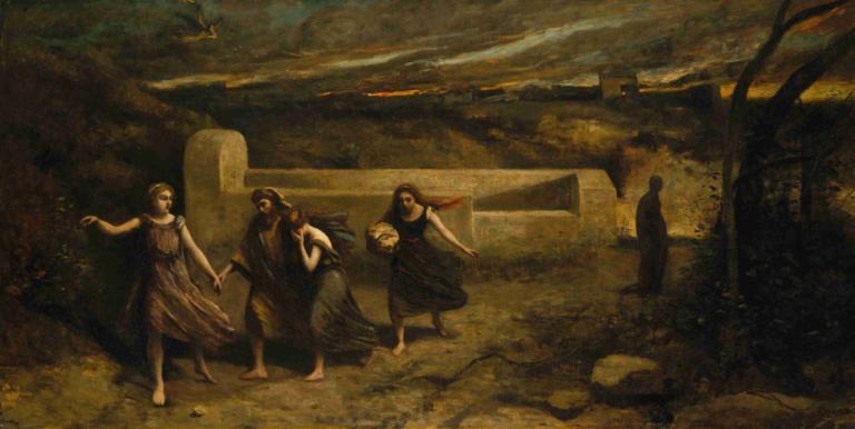 The Burning of Sodom,Arderea Sodomei,Jean-Baptiste-Camille Corot,Pictura in ulei,Pictura in ulei