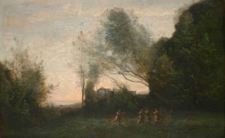 The Dance of the Nymphs,Dansul nimfelor,Jean-Baptiste-Camille Corot,Pictura in ulei,Pictura in ulei, copac