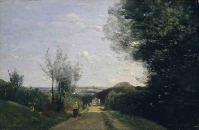 The Environs of Paris,Împrejurimile Parisului,Jean-Baptiste-Camille Corot,Pictura in ulei,Pictura in ulei