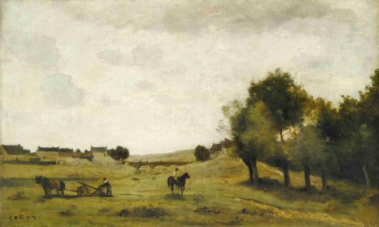 View near Epernon,วิวใกล้เอเปนอน,Jean-Baptiste-Camille Corot,ฌอง บาเทียสเตอร์ คามิล โคโร,จิตรกรรมสีน้ำมัน