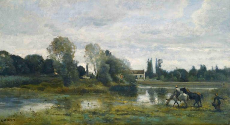 Ville D'avray; L'abreuvoir Des Chevaux,Ville D'avray; Troacă pentru cai,Jean-Baptiste-Camille Corot