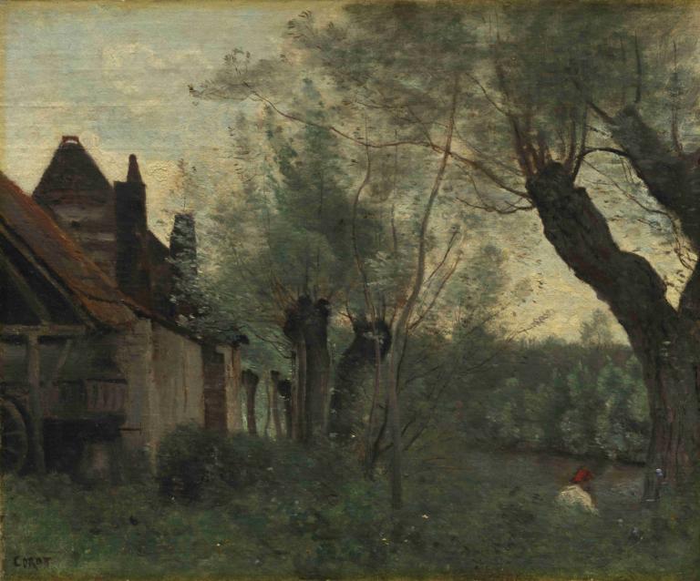 Willows and Farmhouse at Sainte-Catherine-lès-Arras,Sălcii și fermă la Sainte-Catherine-lès-Arras