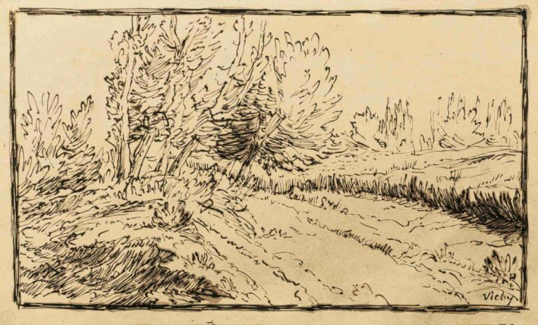 Barbizon Path In The Countryside, Vichy,Sentiero Barbizon in campagna, Vichy,Jean-François Millet