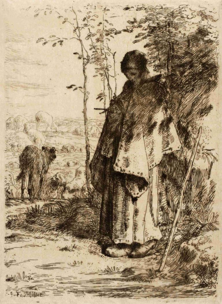 La Grande Bergère,Jean-François Millet,Pengetsaan Pelat Tembaga,Pengetsaan Pelat Tembaga, satu warna