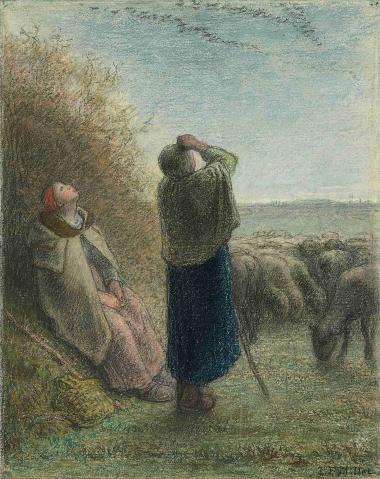 Le Passage des oies sauvages,Lintasan Angsa-angsa Liar,Jean-François Millet,Lukisan cat minyak