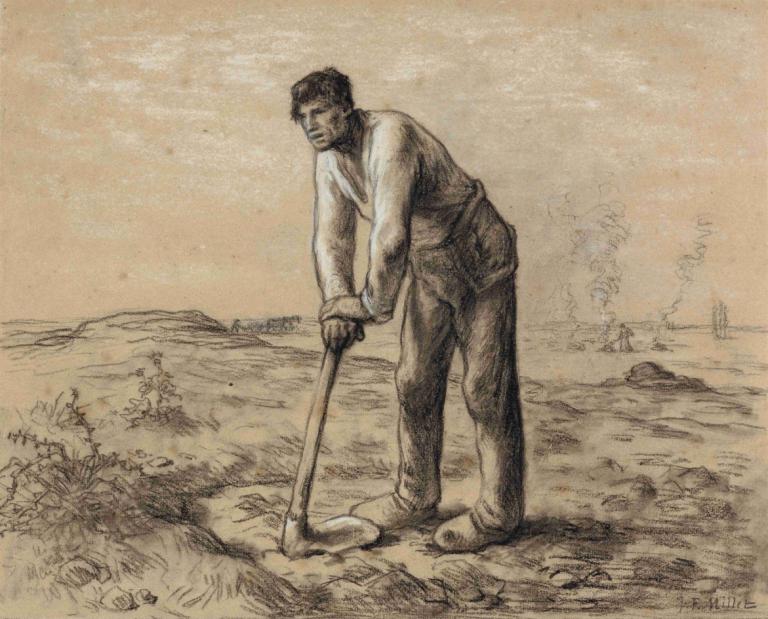 Man with a Hoe,Một người đàn ông cầm cuốc,Jean-François Millet,- Jean-François Miller.,Khắc tấm đồng