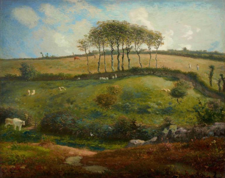 Pasture near Cherbourg (Normandy),Пастбище в окрестностях Шербура (Нормандия),Jean-François Millet