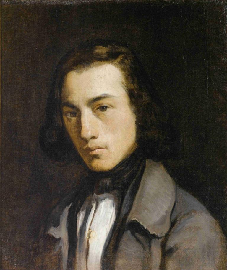 Portrait De Jeune Homme,Портрет молодого человека,Jean-François Millet,Жан-Франсуа Милле,Картина Маслом