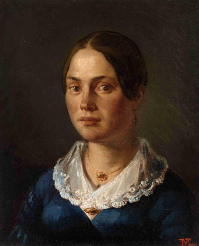 Portrait of Madame Martin,Portret gospe Martin,Jean-François Millet,Oljna slika,Oljna slika, solo, 1 dekle