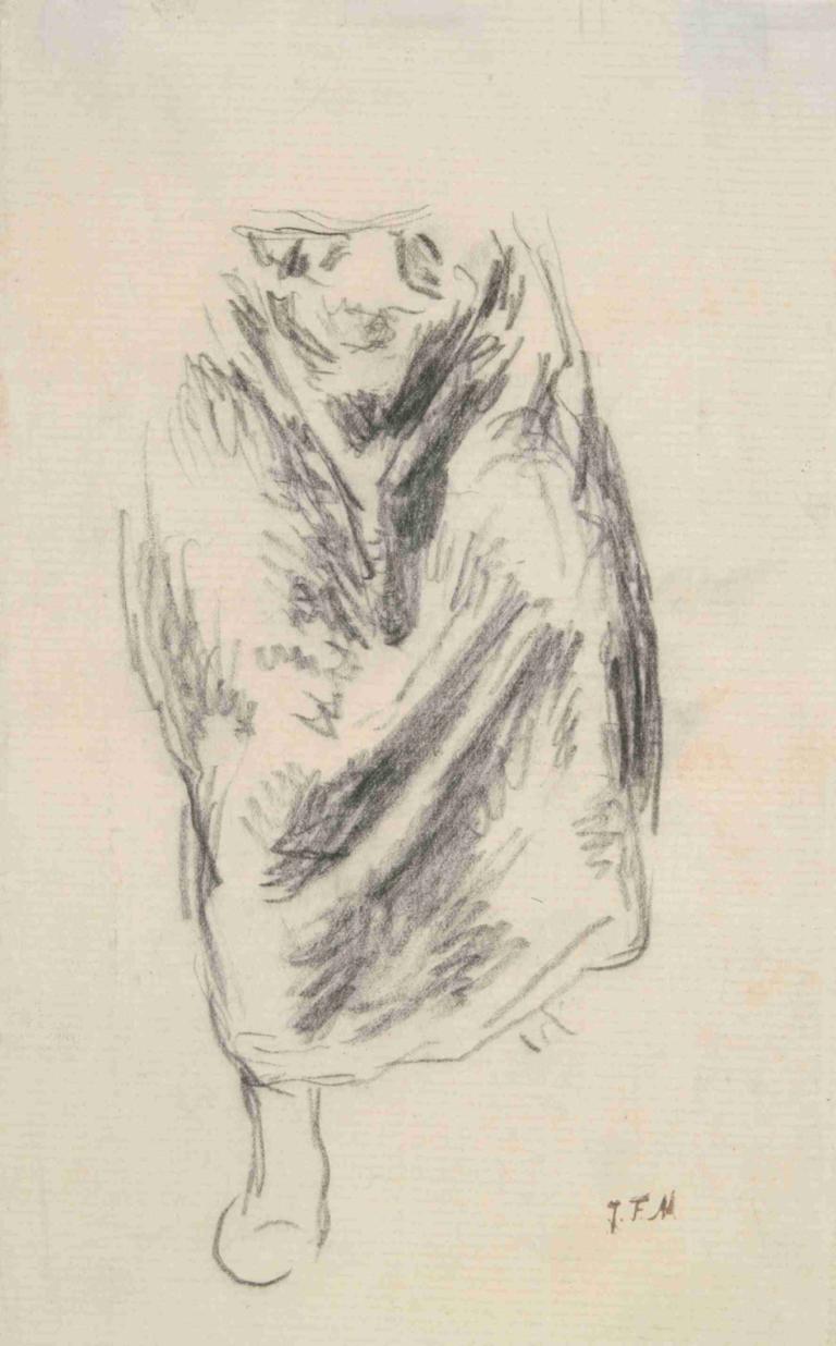 Study for 'Bergere Assise',Studio per "Bergere Assise,Jean-François Millet,Schizzo,Schizzo, monocromo, assolo