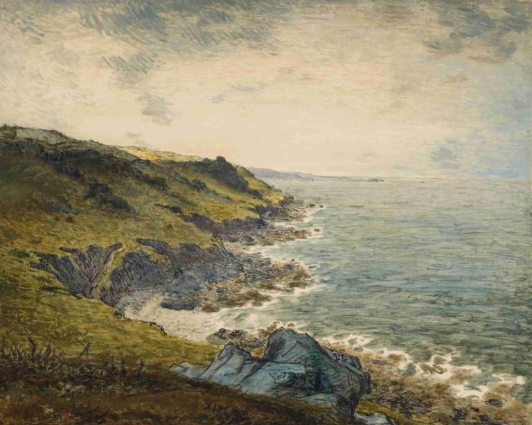 The Coast at Gréville,De kust bij Gréville,Jean-François Millet,Olieverf,Olieverf, geen mensen, landschap