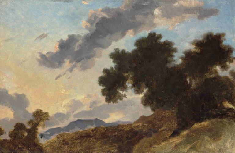 Mountain Landscape at Sunset,Berglandschap bij zonsondergang,Jean-Honoré Fragonard,Olieverf,Olieverf