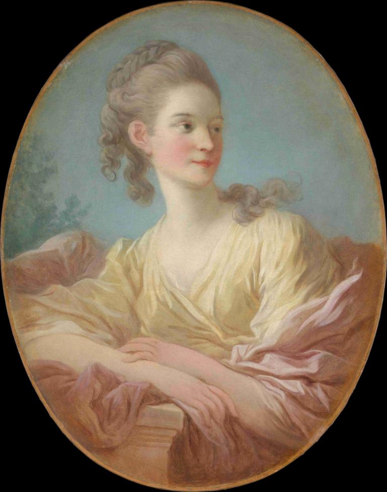 Portrait of a Young Woman,Porträtt av en ung kvinna,Jean-Honoré Fragonard,Oljemålning,Oljemålning, 1 tjej