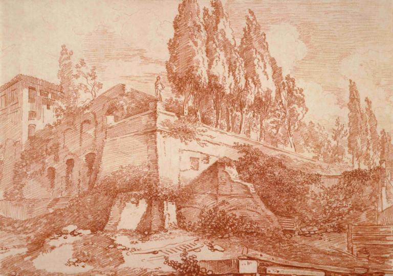 Ruins of an Imperial Palace, Rome,Ruiner av ett kejserligt palats, Rom,Jean-Honoré Fragonard