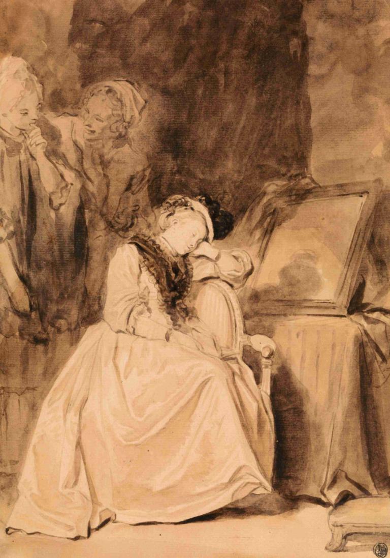 The Dreamer,Sang Pemimpi,Jean-Honoré Fragonard,Pengetsaan Pelat Tembaga,Pengetsaan Pelat Tembaga