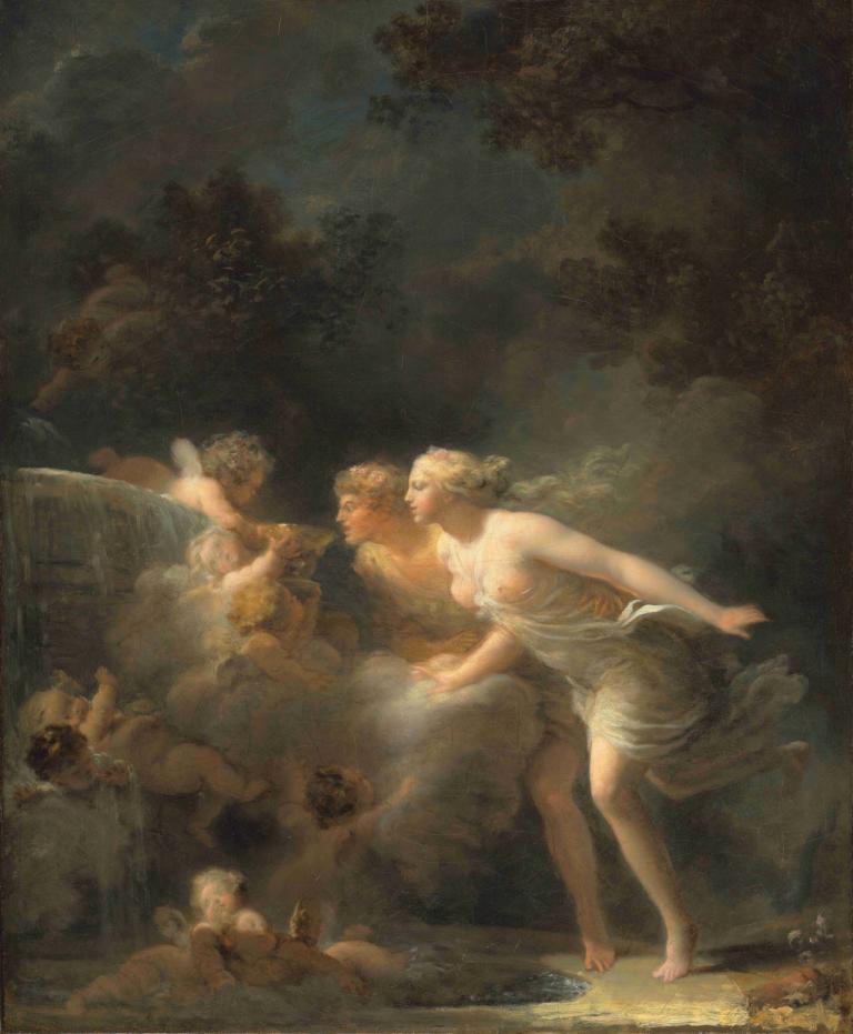 The Fountain of Love,Air Mancur Cinta,Jean-Honoré Fragonard,Lukisan cat minyak,Lukisan cat minyak