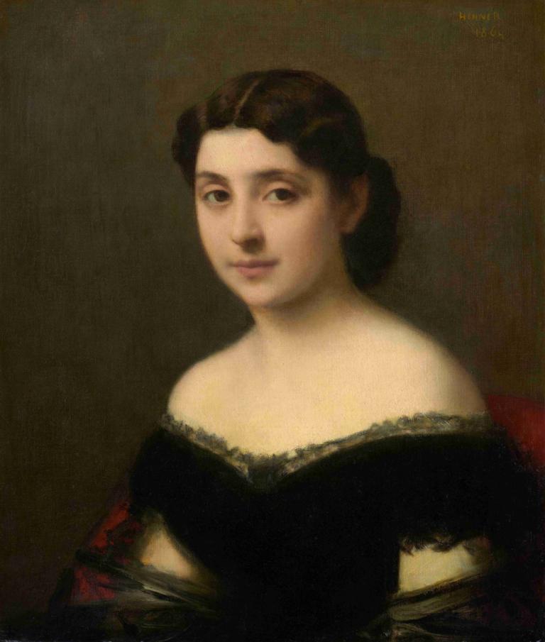 Portrait Of A Woman,Portrét ženy,Jean-Jacques Henner,Olejomalba,Olejomalba, 1 dívka, sólo, realistický