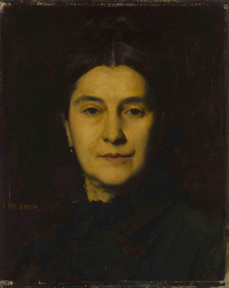 Portrait de Madame Herzog,Madame Herzogin muotokuva,Jean-Jacques Henner,Öljymaalaus,Öljymaalaus, yksin