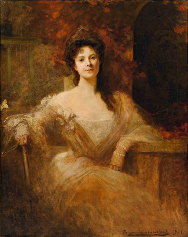 Portrait of An Elegant Lady,Potret Seorang Wanita yang Elegan,Jean-Joseph-Benjamin Constant