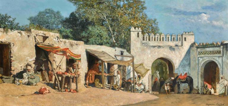 THE BAB EL FAHS GATE, TANGIER,BRAMA BAB EL FAHS, TANGER,Jean-Joseph-Benjamin Constant,Obraz olejny