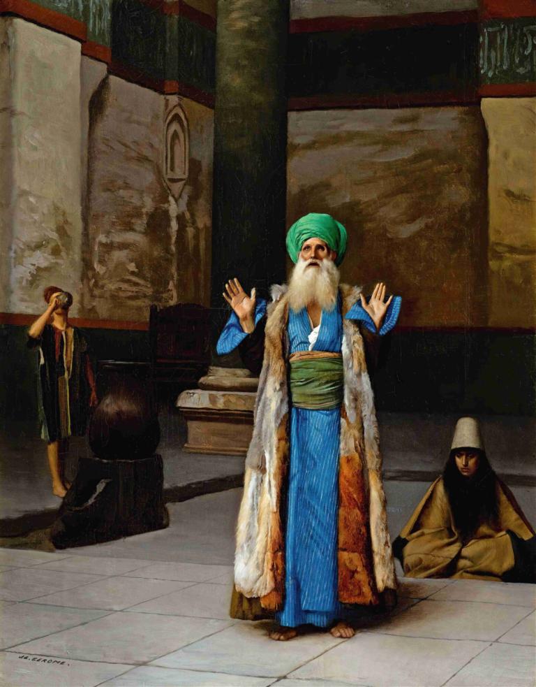 A Sultan At Prayer,Een sultan in gebed,Jean-Léon Gérôme,Olieverf,Olieverf, meerdere jongens