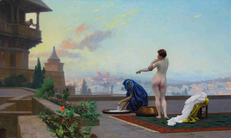 Bathsheba,Jean-Léon Gérôme,Pictura in ulei,Pictura in ulei, nud, cur, parodie artistică, 1 fata